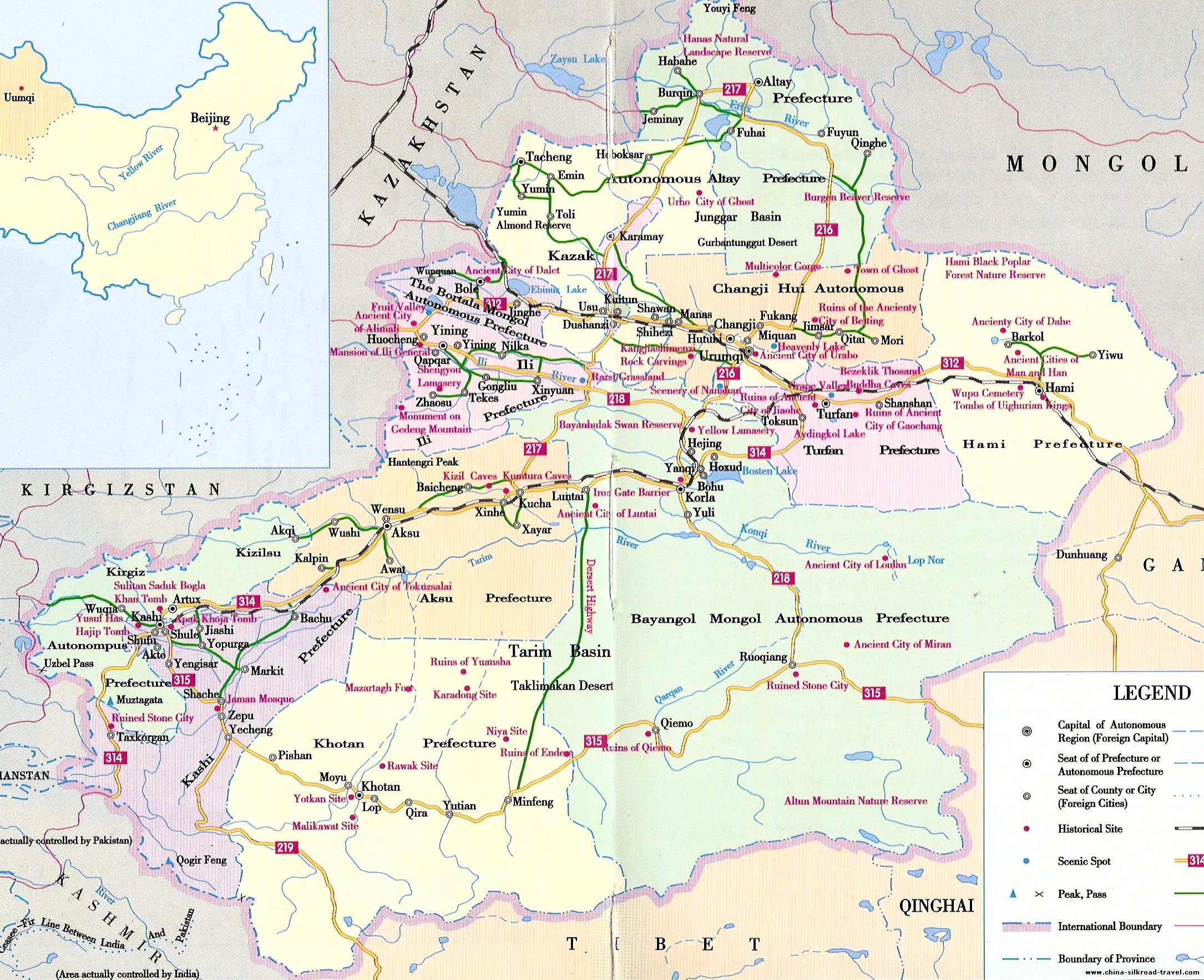Xinjiang Travel Map