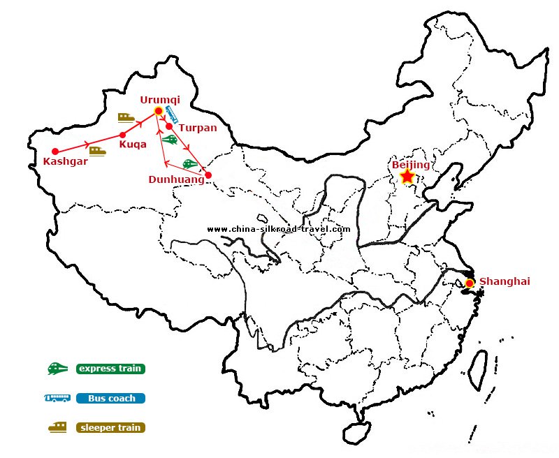 Silk Road in China: Following the footsteps of Marco Polo Map