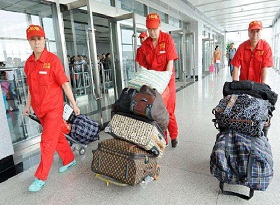 Porters in Train Station