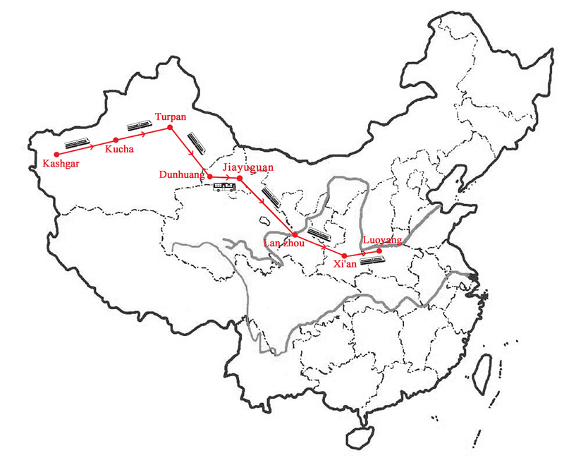 9 Days China Silk Road Tour: Lanzhou, Zhangye, Dunhuang with Kashgar Xinjiang Adventure Map